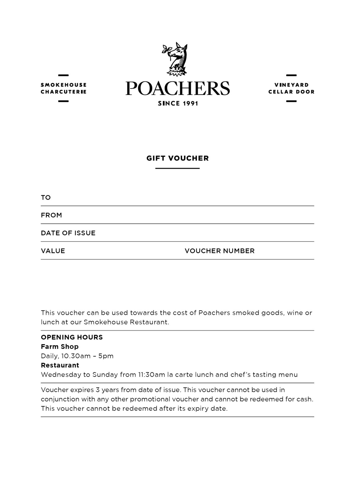 Poachers Gift Voucher